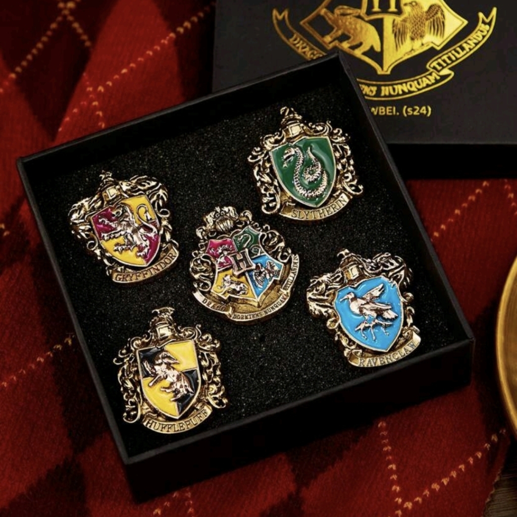 Harry Potter Hogwarts House Enamel Pins - Set Of 5